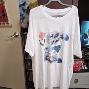 White Graphic Women's Top